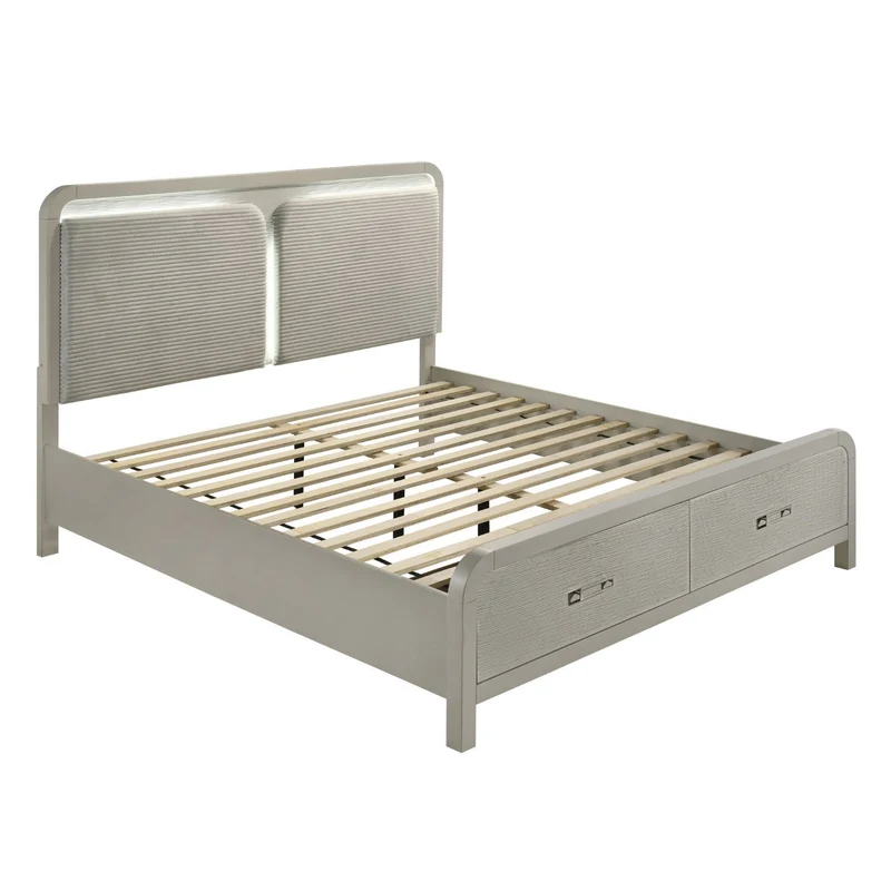 Aria - Bed With Storage Drawers Beige / King