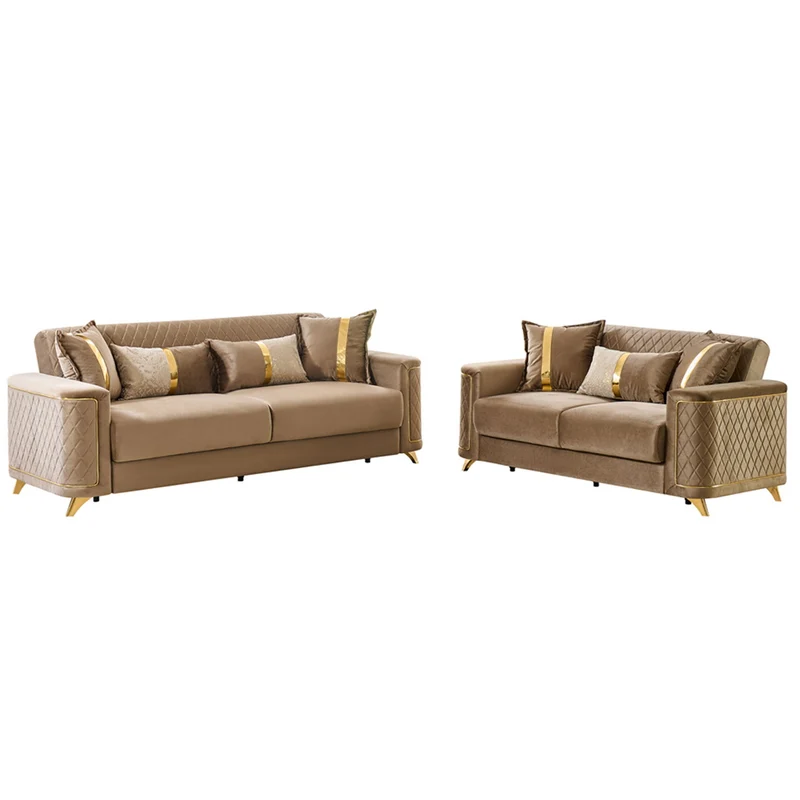 Lisa - Living Room Set Bronze / 2 Pc. Sofa, Loveseat