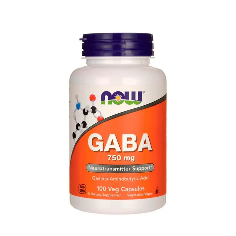 Gaba 750mg (100 Vcaps) Now Foods