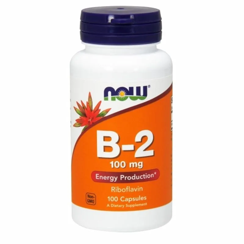Vitamina B-2 Riboflavina 100mg 100 Cápsulas Até Agora Alimentos