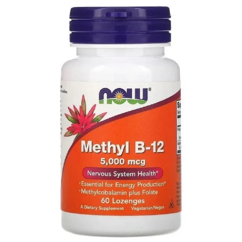 Methyl B-12 5000mcg 60 Lozenges Now Vegano Subllingual