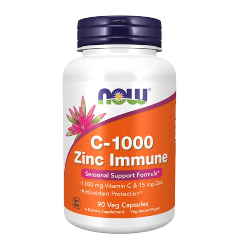 C-1000 Zinc Immune 90 Veg Caps Até Agora Alimentos