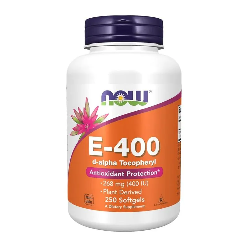 Vitamin E-400 D-alfa Tocoferol (250 Softgels) - Now Foods