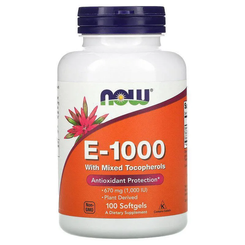 Vitamina E-1000 670mg 100 Softgels Com Tocoferois
