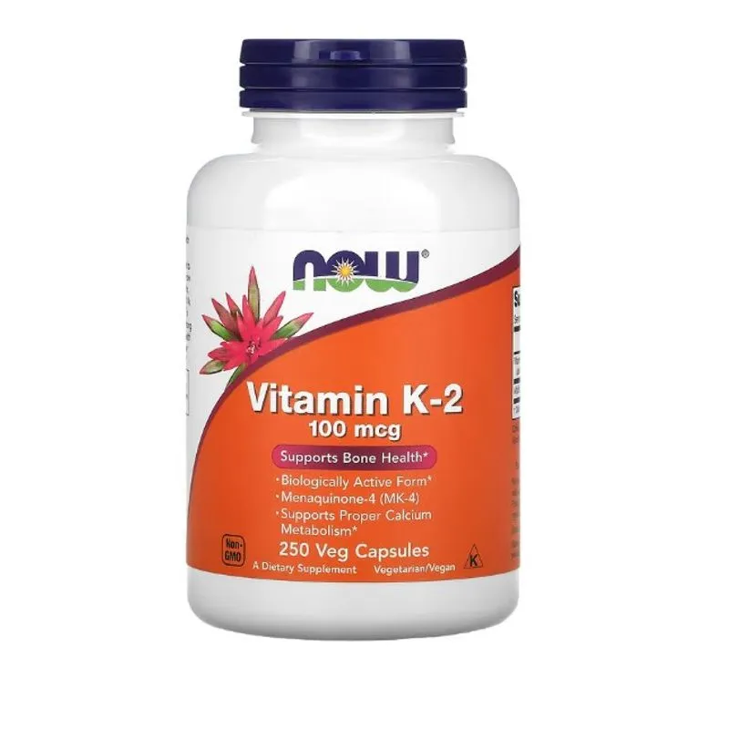 Vitamina K-2, 100mcg, 250 Cápsulas, Now