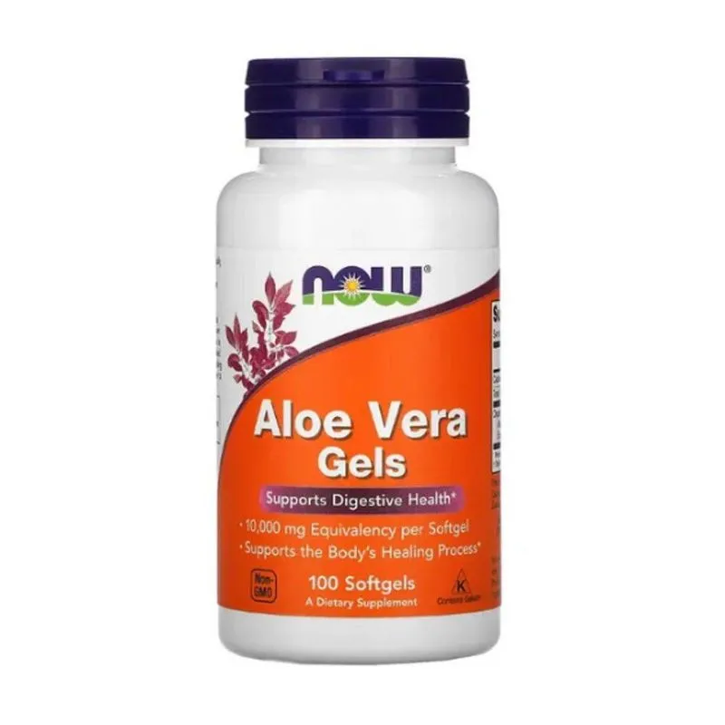 Aloe Vera, Gel De Babosa, 10.000mg, 100 Cápsulas, Now