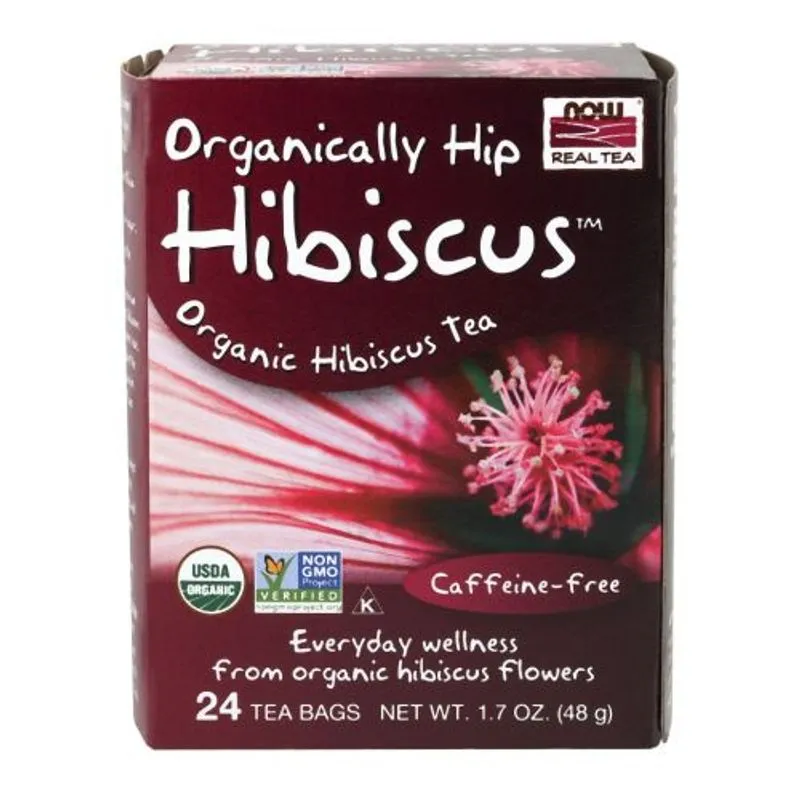 Chá De Hibisco Orgânico Para Quadril 24 Saquinhos Da Now Foods (pacote Com 2)