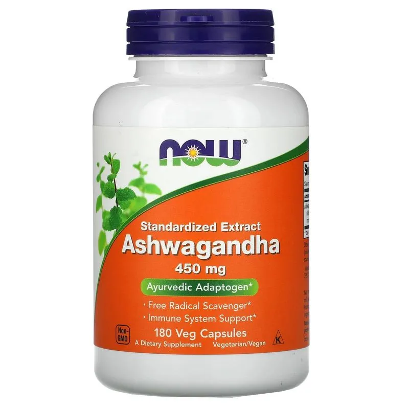 Ashwagandha 450mg (180 Vegetarian Capsules) - Now Foods