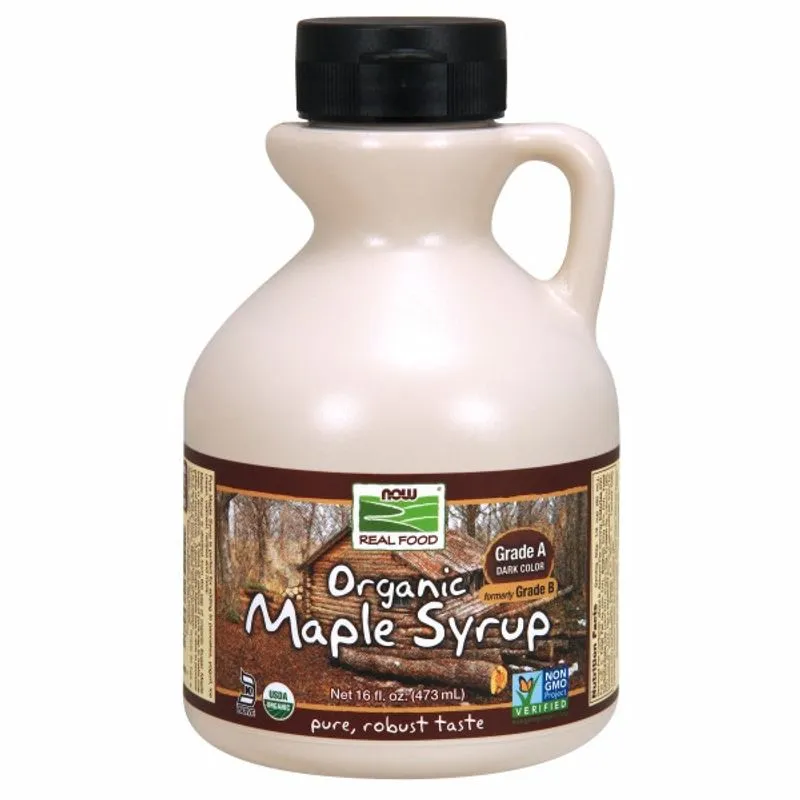 Xarope De Bordo Orgânico Grau A De Cor Escura, 16 Onças Da Now Foods (pacote Com 4)