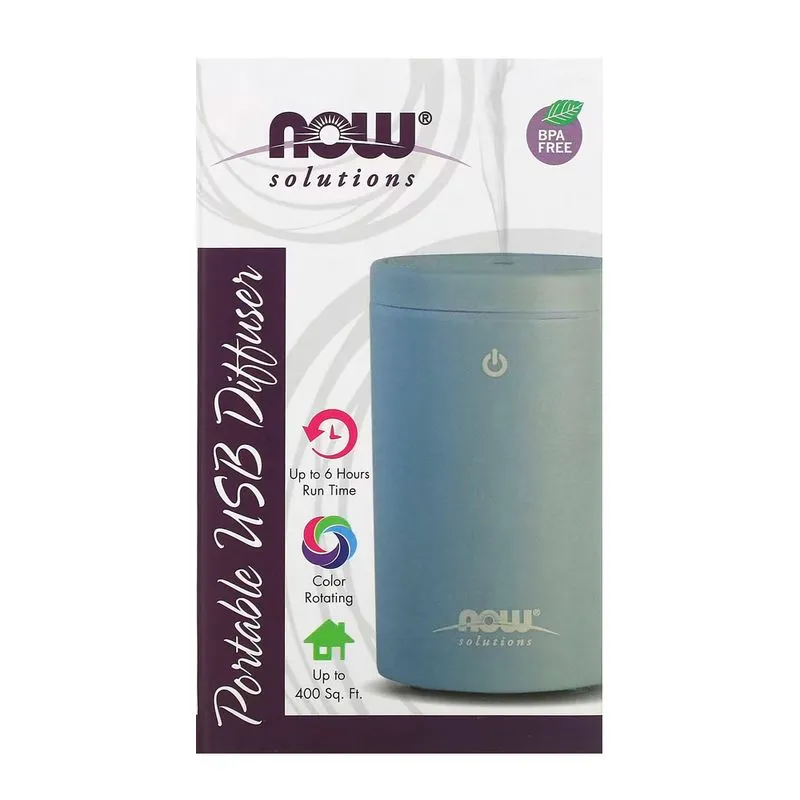 Difusor Óleo Ultrassônico Now Foods Usb Portátil Cinza