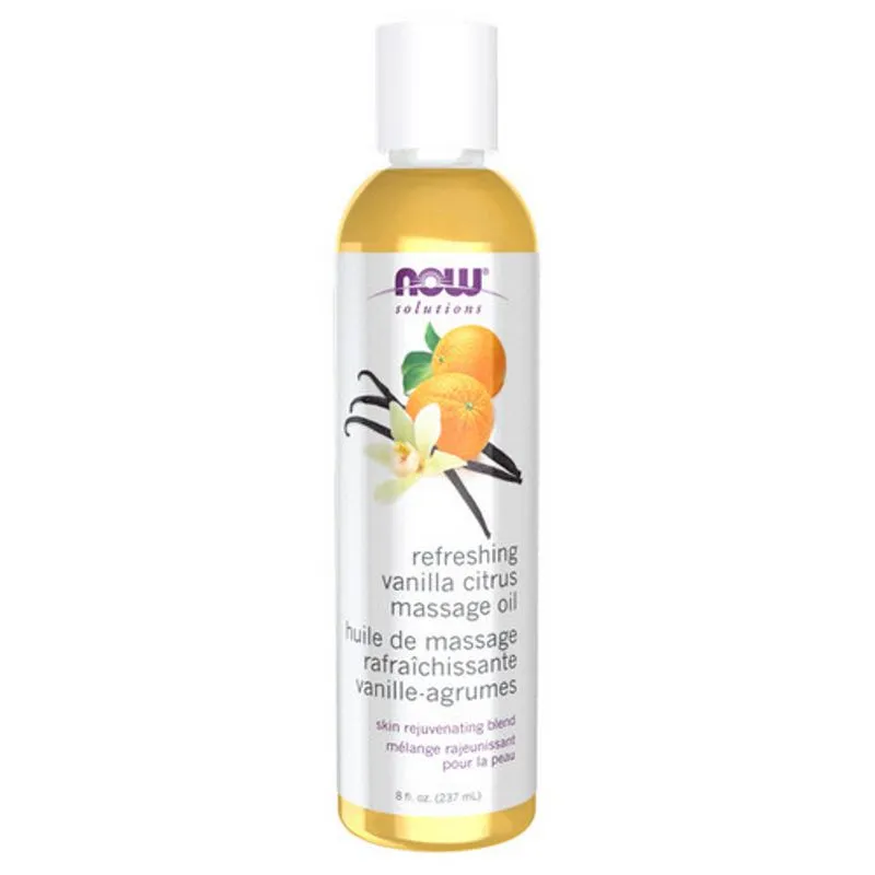 Óleo De Massagem Cítrico De Baunilha Refrescante 8 Fl. Oz By Now Foods