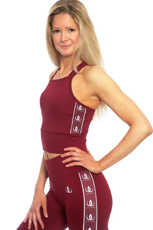 Lux Crop Top Maroon/white L