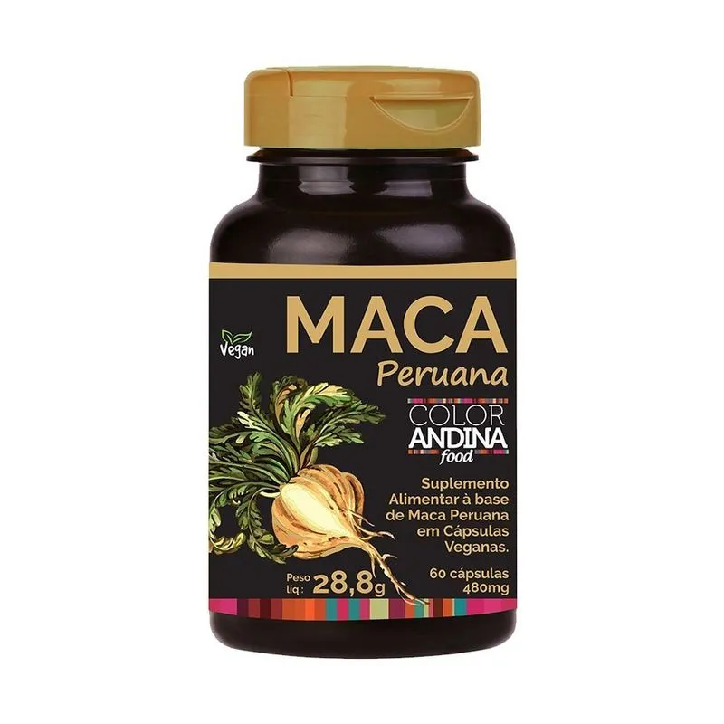 Maca Peruana Amarela 60 Cápsulas Veganas Andina Food