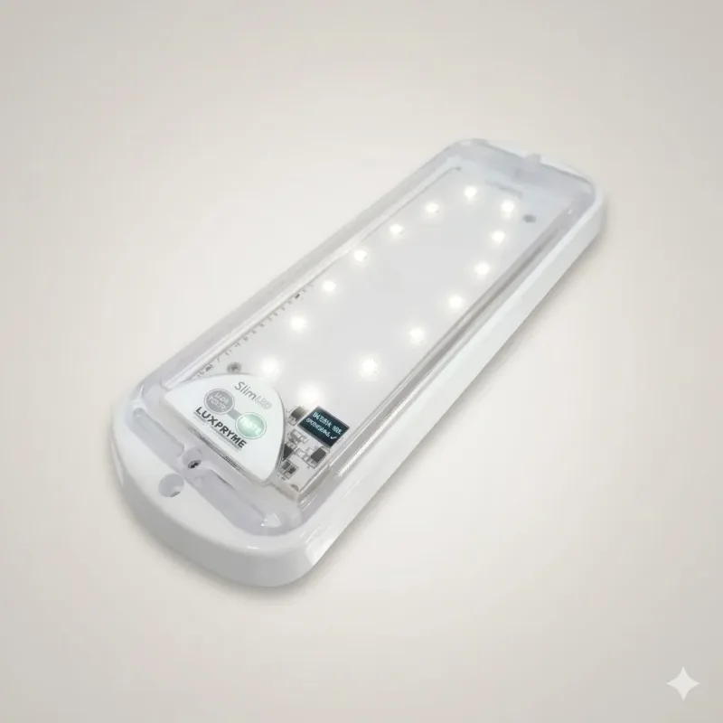 Luminária De Emergência Slim 500 Lumens 12/24vcc Ip-67 Kit 10 pç