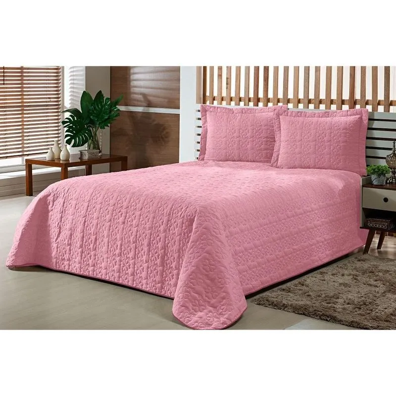 Cobre Leito Solteiro 2 Peças Matelado Austria Rosa