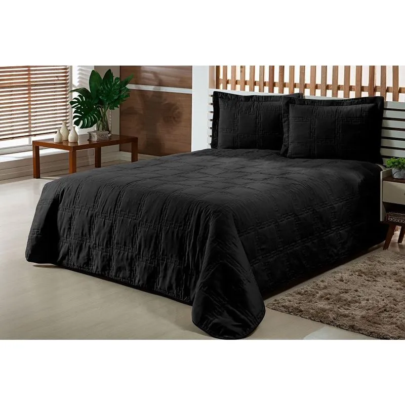 Cobre Leito Solteiro 1,50 X 2,40 Matelado 2Pç Grécia Preto
