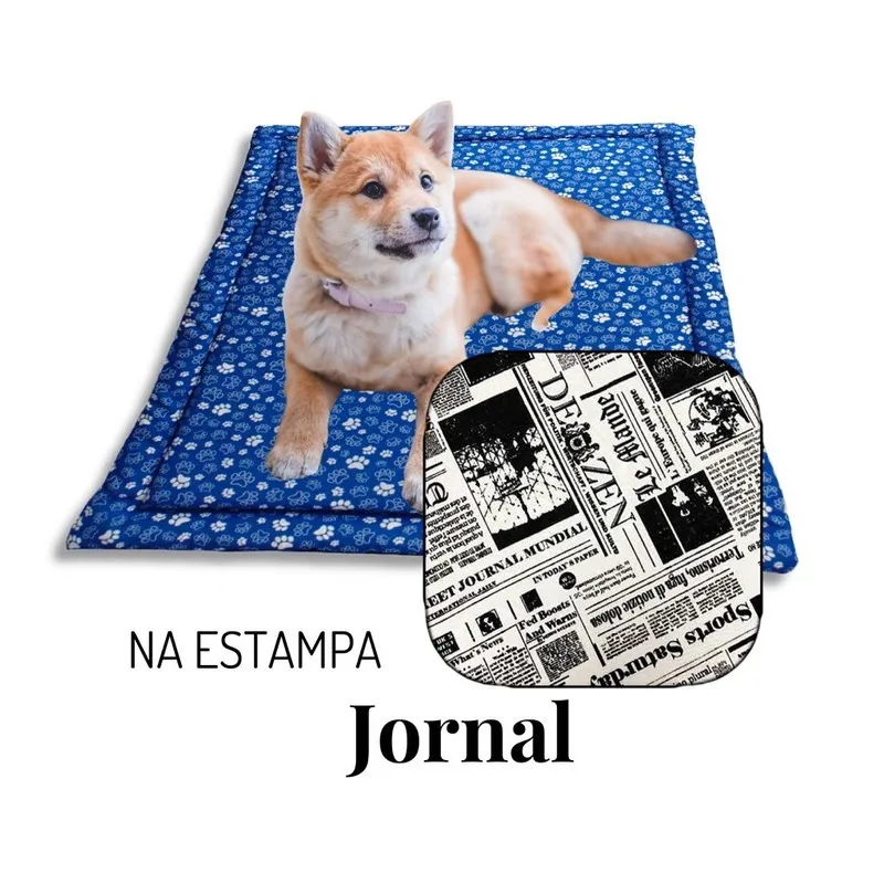 Colchonete para cães e gatos pet 60x40 lavável zíper jornal