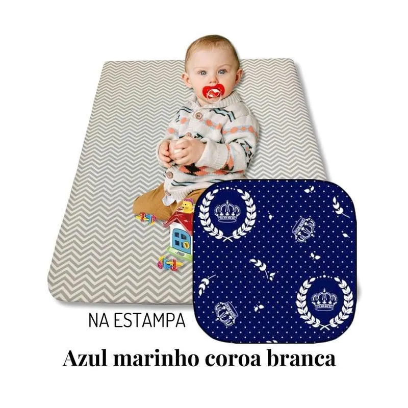 Colchonete Bebê Infantil Colchão Fundo Impermeável Marinho