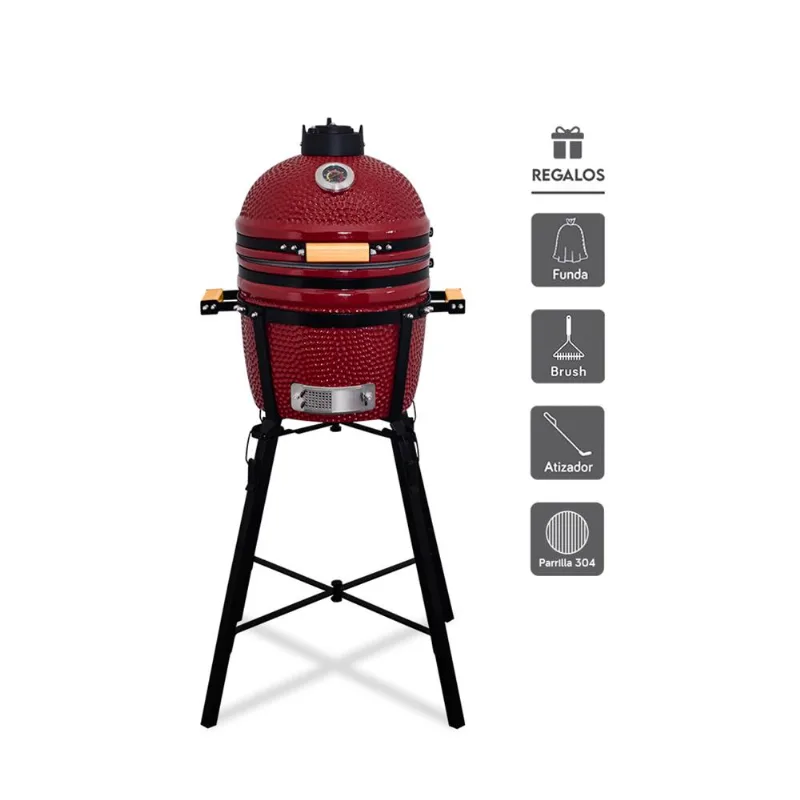 Kamado Granada 15 Rojo más 4 accesorios