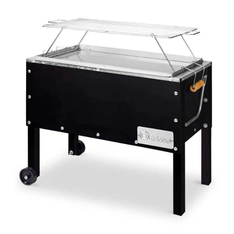 Caja China Mediana Grillcorp Black Premium con Parrilla de Acero Inoxidable