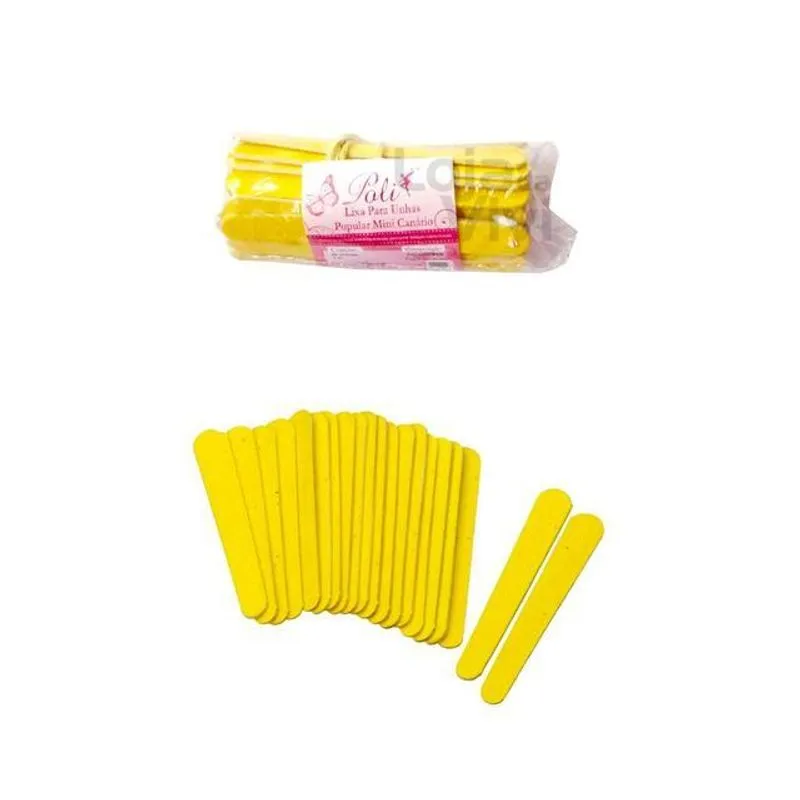 Mini Lixa De Unha Poli Popular Mini Canário 8cm 50un