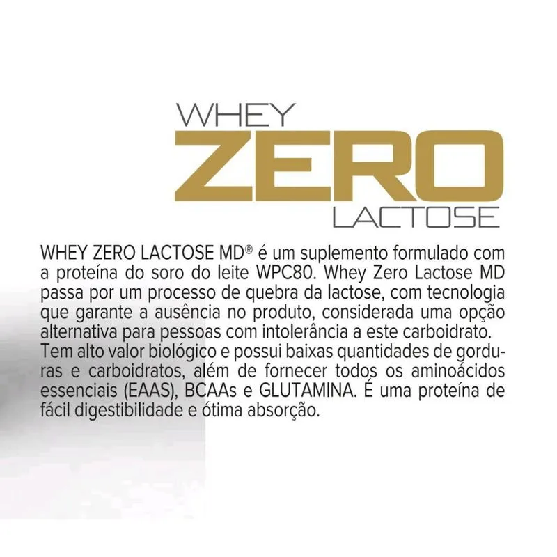 Whey Zero Lactose Md-nutrion 450g Chocolate Adoçado Stevia