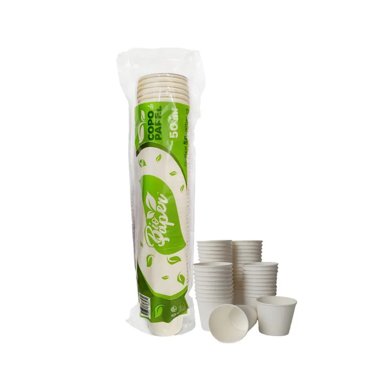 Copo de Papel Biodegradavel 50mL Branco C/50 Biopaper