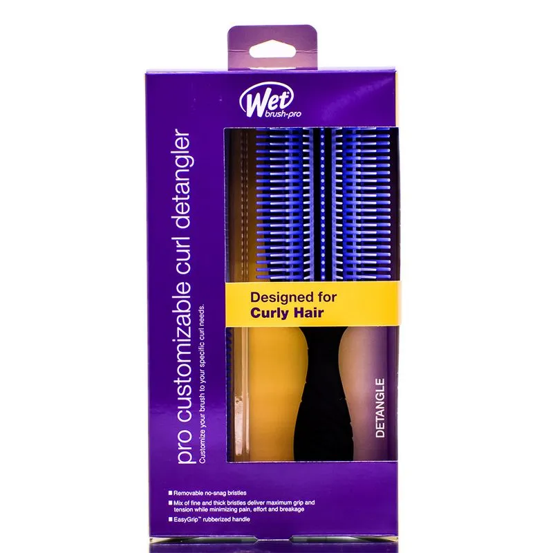 Escova Detangler The Wet Brush Pro Personalizável Curl Blue