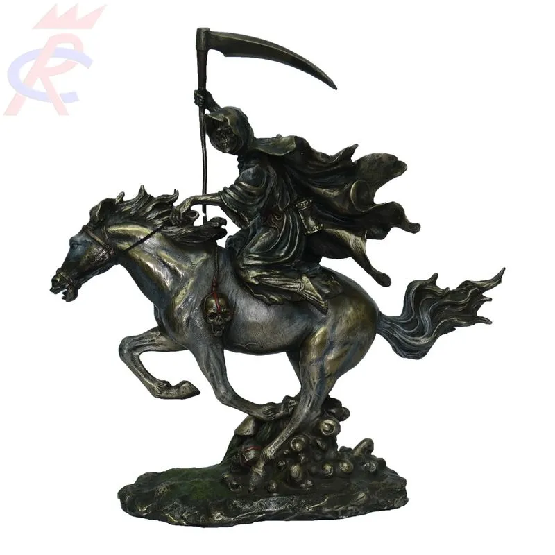 Estatueta em Resina Decorativa Cavaleiro do Apocalipse (Morte) 25 cm