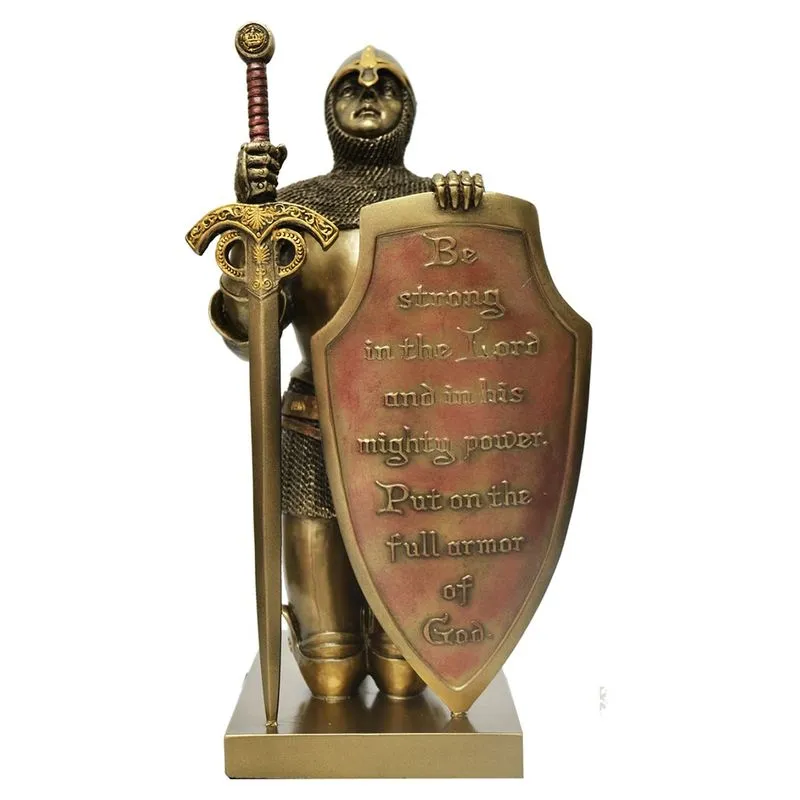 Estátua em Resina Guerreiro Medieval 23 cm