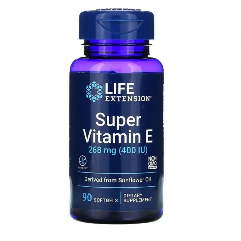 Super Vitamina E, 268mg - 400ui, 90 Cápsulas, Life Extension