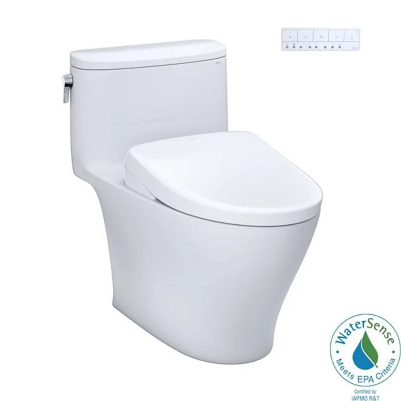 TOTO WASHLET+ Nexus One-Piece Elongated 1.28 GPF Toilet with S7 Contemporary Bidet Seat - Cotton White