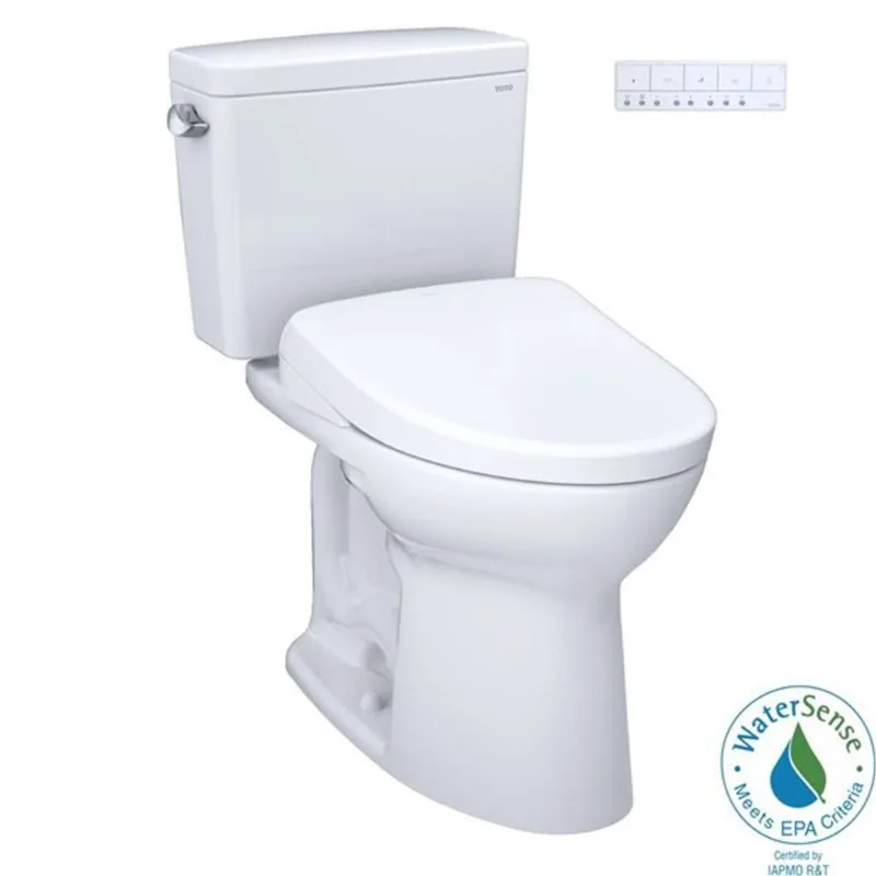 TOTO Drake WASHLET+ Two-Piece Elongated 1.6 GPF TORNADO Flush Toilet w/ S7 Bidet Seat with Auto Flush - White