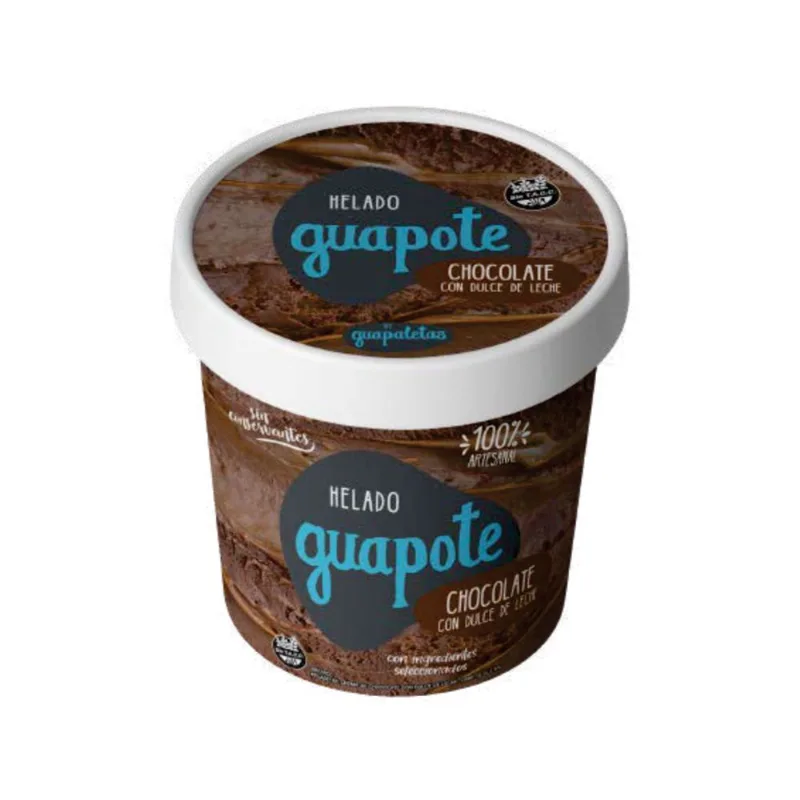 Helado Guapote chocolate dulce de leche sin TACC 500 cc.