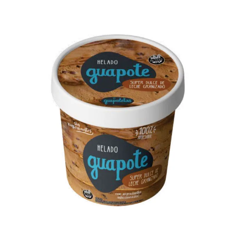 Helado Guapote granizado con dulce de leche sin TACC 500 cc.