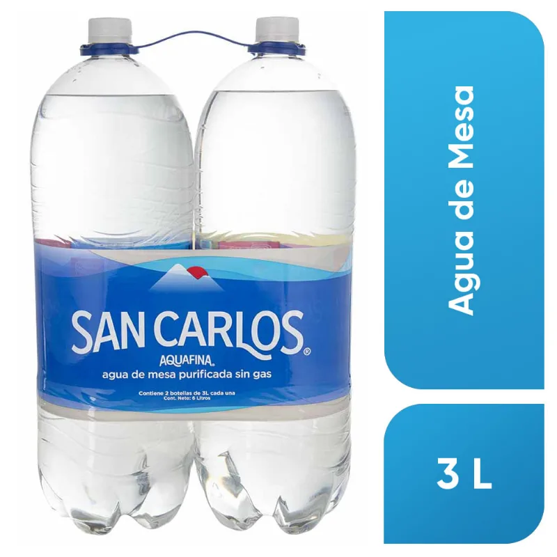 Agua sin Gas SAN CARLOS Botella 3L Paquete 2un