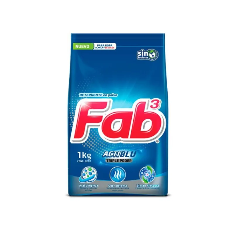 Fab Detergente En Polvo Floral 1 Kg