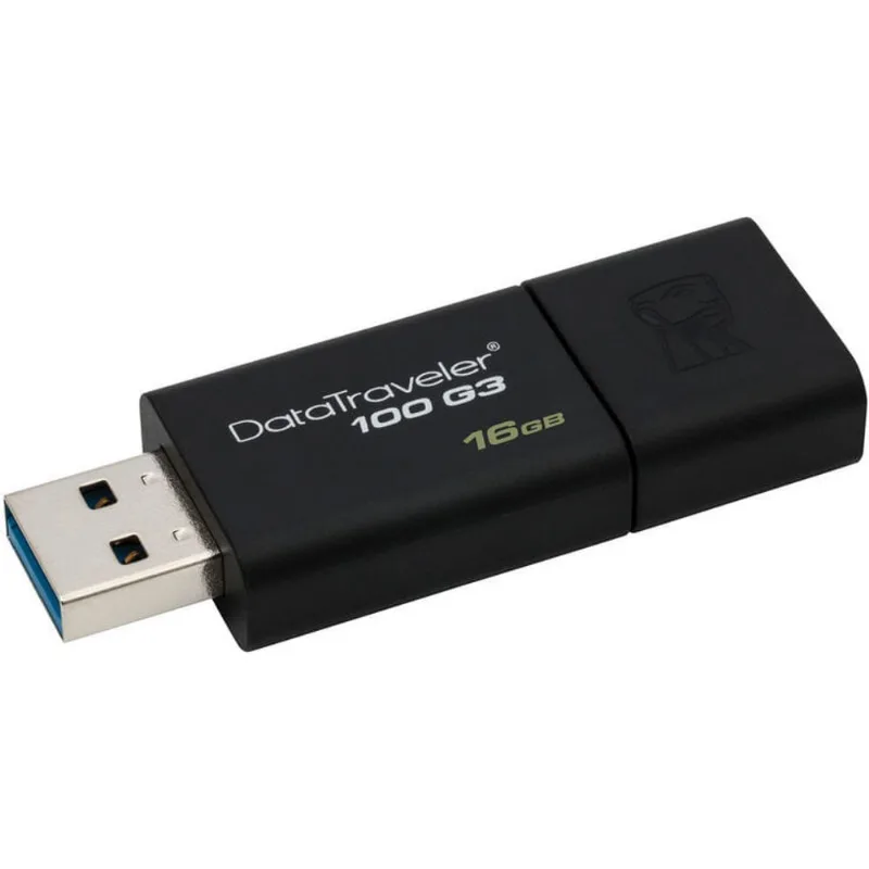 Pen Drive 16GB DataTraveler 100 G3 USB 3.0 Preto Kingston DT100G3/16GB