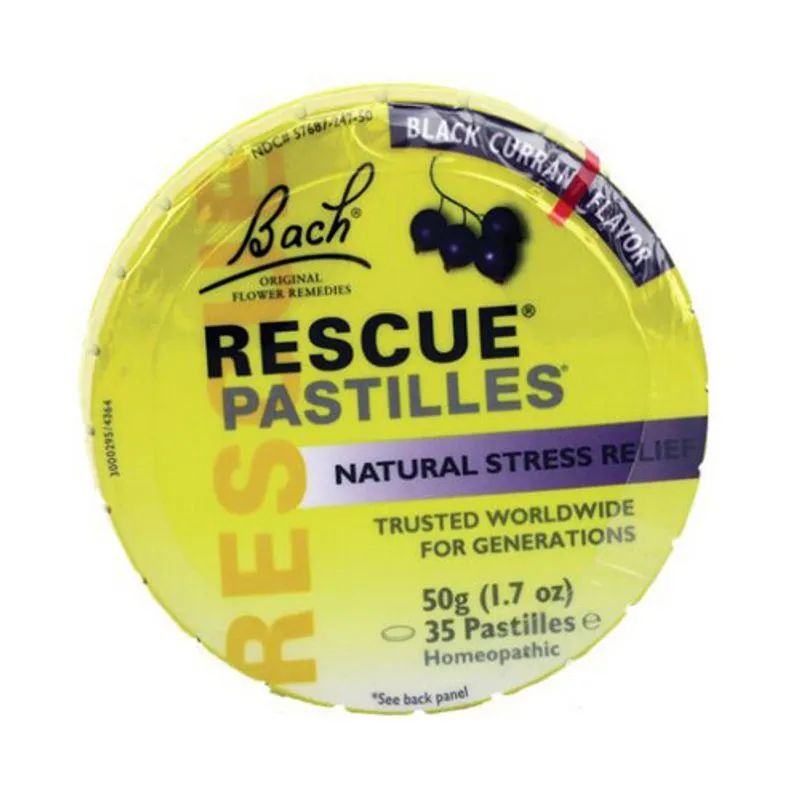 Pastilhas Rescue Remedy Black Currant 50 Gm De Bach Flowe