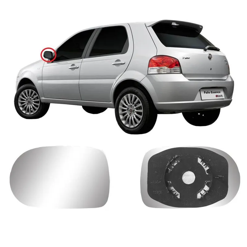 Lente Retrovisor Esquerdo Com Encaixe Fiat Palio 2011
