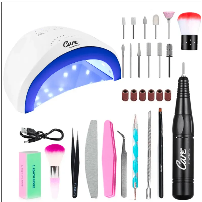 Kit Para Uñas Gadnic Torno T105 + Cabina UV LED 48W Profesional