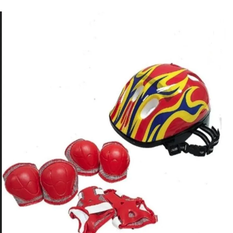 Capacete Infantil Com Kit Proteção Joelheiras E Cotoveleiras