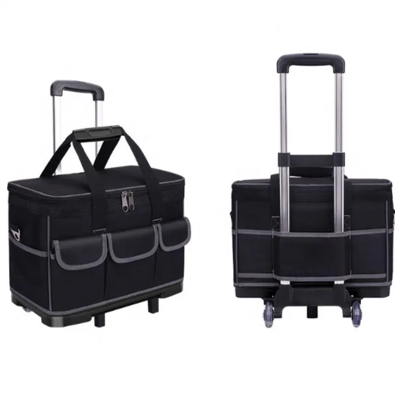 Mochila carrinho 2 em 1 com rodas E 13 bolsos telescópico para eletricista
