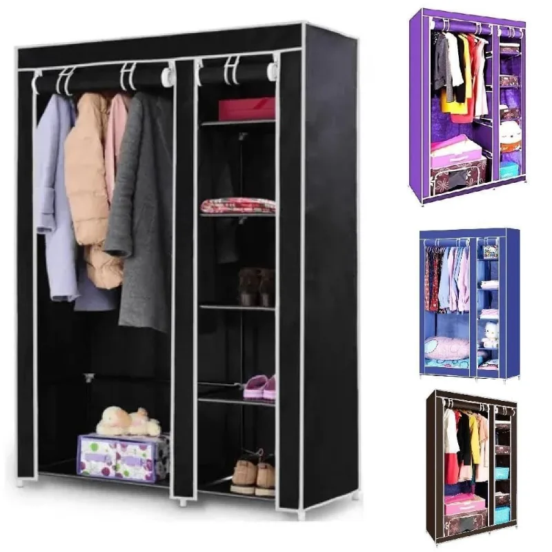 Guarda Roupa Closet Portatil Organizador com Prateleiras Suporte para Sapatos Bolsa Lencol Toalha