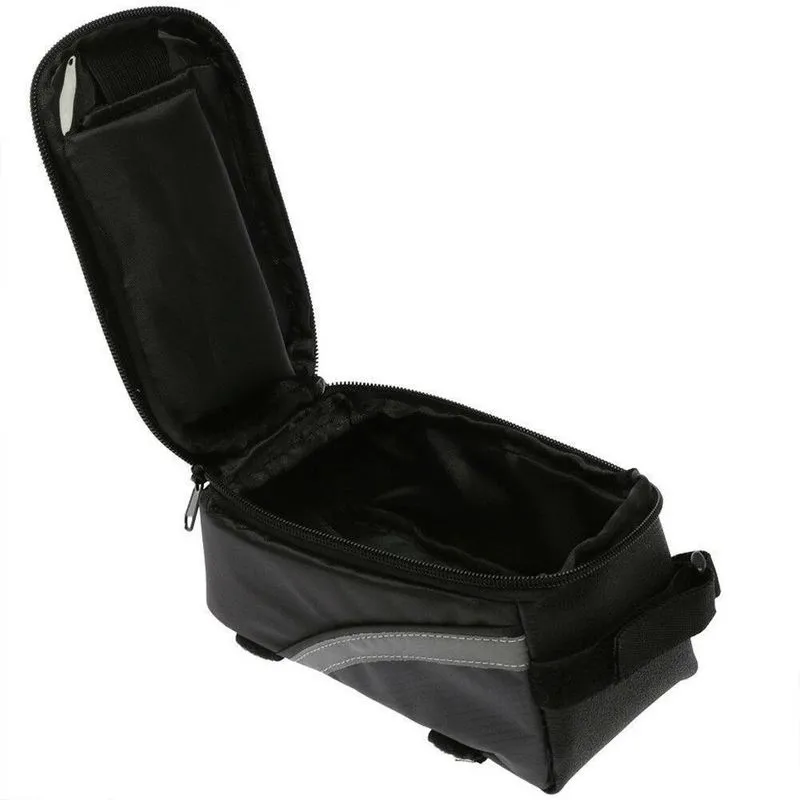 Bolsa Case Porta Suporte De Guidao Tela Touch Compacto Com Ziper Ciclistas Cinza