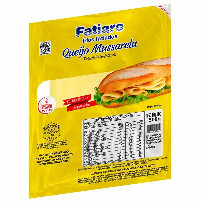 Queijo Mussarela Fatiare Interfolhado 500g