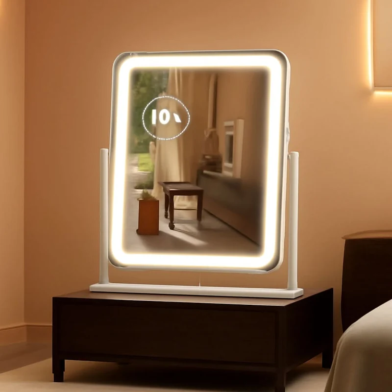 LED Makeup Vanity Mirror With Lights 15.2 Inch White White / 15.2"L X 13"W