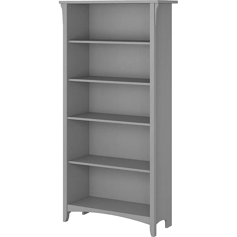 Salinas Bookcase Cape Cod Gray 63 Inch Tall Living Room Cape Cod Gray
