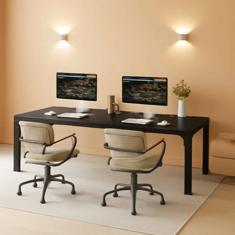 78.7 Inch Ultra Long Industrial Grade Two Person Desk Black