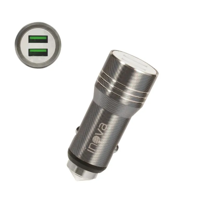 Carregador Veicular Turbo INOVA GL01 3.4A 2 Portas USB Carregamento Rápido